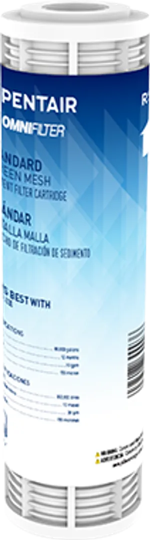 <p>The Pentair OMNIFilter RS19 is a reusable, cleanable screen sediment cartridge designed to filter out larger particles of sediment and dirt without the ongoing cost of disposable replacement cartridges. A 150-micron mesh screen is bonded to a durable polypropylene support cage, with removable endcaps that allow the cartridge to be opened, cleaned, and reused multiple times.</p>
<p>Unlike standard sediment cartridges that get discarded once loaded with debris, the RS19's washable design makes it ideal as a first-stage pre-filter in homes dealing with visibly dirty water containing larger sediment particles - whether from well water or municipal supplies. Simply remove the endcaps to clean trapped sediment from inside and outside the cartridge, then reinstall for continued use.</p>
<p>The RS19 is a smart choice as the initial filtration stage ahead of finer downstream filters, helping to extend the life of more expensive fine-sediment or carbon cartridges by catching larger particulate first.</p>
<p>Key Features:<br>- Reusable, cleanable screen sediment cartridge - not a single-use disposable<br>- 150-micron mesh screen bonded to a polypropylene support cage<br>- Removable endcaps for easy cleaning of trapped sediment<br>- Reusable multiple times, reducing ongoing replacement costs<br>- Ideal as a first-stage pre-filter ahead of finer downstream filtration<br>- Suitable for well water and city water applications with larger sediment particles<br>- Standard 10" size fits most 10" x 2.5" standard filter housings</p>
<p>Specifications:<br>Brand: Pentair<br>Product Line: OMNIFilter<br>Model: RS19<br>Size: 10" x 2.5" (Standard)<br>Filtration Rating: 150 microns<br>Media Type: Reusable mesh screen on polypropylene support cage<br>Design: Removable endcaps for cleaning and reuse<br>Compatible Housings: OMNIFilter OB1, WH5, U24, U25, U30, and other major brands (DuPont, GE, Whirlpool, Culligan, Aqua-Pure, Cuno, 3M, Watts)<br>Water Type: Well water or municipal (city) water<br>Typical Use: First-stage pre-filter for large sediment particles</p>