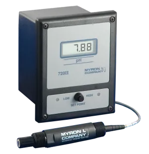 <h3>720 Series II Sensor Specifications:</h3>
<ul>
<li>Temperature Compensation: Integral temperature sensor provides automatic TC to 25&deg;C between 0 &ndash; 100&deg;C/ 32 &ndash; 212&deg;F.</li>
<li>Pressure/Temperature Limits: P72S: Intermittent use up to 50 psi/690 kPa 100&deg;C/212&deg;F. High Temperature models available, see pH/ORP Sensor Selection Guide.</li>
<li>Cable: 5 wire, 24 ga. shielded, 10 ft./3 meters standard. 25 and 100 ft./8 and 30 meter lengths available.</li>
<li>Material: 1/2&Prime; MNPT: CPVC body. 3/4&Prime; MNPT: Ryton&reg;* body.</li>
<li>Dimensions: P72S typical: overall length 165 mm/6.5 in., body 127 mm/5 in., electrode length 19 mm/.75 in.</li>
<li>*Ryton&reg; PPS is a registered trademark of Chevron Phillips Chemical Company LLC</li>
</ul>
<p>&nbsp;</p>
<h3>Functional Specifications:</h3>
<table style="width: 76.4797%;">
<tbody>
<tr>
<td style="width: 26.6253%;"><strong>Ranges</strong></td>
<td style="width: 73.3526%;">0-14 pH or &plusmn;2000 mV ORP</td>
</tr>
<tr>
<td style="width: 26.6253%;"><strong> Display</strong></td>
<td style="width: 73.3526%;">Analog Models: 2.5 in./63 mm meter</td>
</tr>
<tr>
<td style="width: 26.6253%;">&nbsp;</td>
<td style="width: 73.3526%;">Digital Models: .5 in./13 mm 3&frac12; Digit LCD</td>
</tr>
<tr>
<td style="width: 26.6253%;">&nbsp;</td>
<td style="width: 73.3526%;">Digital Option: 3&frac12; Digit Backlit</td>
</tr>
<tr>
<td style="width: 26.6253%;"><strong>Linearity</strong></td>
<td style="width: 73.3526%;">Electronics: &plusmn;0.05% (&plusmn;0.01 pH units/&plusmn;1 mV of full scale)</td>
</tr>
<tr>
<td style="width: 26.6253%;"><strong> Resolution</strong></td>
<td style="width: 73.3526%;">Analog Meter: &plusmn;0.13 pH units/&plusmn;40 mV</td>
</tr>
<tr>
<td style="width: 26.6253%;">&nbsp;</td>
<td style="width: 73.3526%;">Digital Display: &plusmn;0.01 pH units/&plusmn;1 mV</td>
</tr>
<tr>
<td style="width: 26.6253%;"><strong>Sensitivity</strong></td>
<td style="width: 73.3526%;">0.05% of full scale (0.01 pH units/1.0 mV)</td>
</tr>
<tr>
<td style="width: 26.6253%;"><strong>Stability</strong></td>
<td style="width: 73.3526%;">&plusmn;0.05% of full scale (&plusmn;0.01 pH units/&plusmn;1.0 mV)</td>
</tr>
<tr>
<td style="width: 26.6253%;"><strong>Repeatability</strong></td>
<td style="width: 73.3526%;">&plusmn;0.05% of full scale (&plusmn;0.01 pH units/&plusmn;1.0 mV)</td>
</tr>
<tr>
<td style="width: 26.6253%;"><strong>Calibration Check</strong></td>
<td style="width: 73.3526%;">Built-in (7 and 0 pH / 0 and -2000 mV)</td>
</tr>
<tr>
<td style="width: 26.6253%;"><strong>Recorder Output</strong></td>
<td style="width: 73.3526%;">Isolated 0-10 VDC @ 5 mA max. (linear); standard all models 100&Omega;</td>
</tr>
<tr>
<td style="width: 26.6253%;"><strong>Output Impedance</strong></td>
<td style="width: 73.3526%;">100&Omega; &plusmn;5%</td>
</tr>
<tr>
<td style="width: 26.6253%;"><strong>Sensor Inputs</strong></td>
<td style="width: 73.3526%;">1; 3 input option available.</td>
</tr>
<tr>
<td style="width: 26.6253%;">&nbsp;</td>
<td style="width: 73.3526%;">(pH &amp; ORP sensors may NOT be mixed.)</td>
</tr>
<tr>
<td style="width: 26.6253%;"><strong>Control Function</strong></td>
<td style="width: 73.3526%;">Single Alarm/controller fully adjustable 0-100% of full scale</td>
</tr>
<tr>
<td style="width: 26.6253%;">&nbsp;</td>
<td style="width: 73.3526%;">Hysteresis: Adjustable from 0.3-3% of full scale</td>
</tr>
<tr>
<td style="width: 26.6253%;">&nbsp;</td>
<td style="width: 73.3526%;">Indicators: Above (red) and below (green) set point LEDs (reversible)</td>
</tr>
<tr>
<td style="width: 26.6253%;">&nbsp;</td>
<td style="width: 73.3526%;">Contact Rating: SPDT 10 amp @ 125 VAC, 30 VDC</td>
</tr>
<tr>
<td style="width: 26.6253%;">&nbsp;</td>
<td style="width: 73.3526%;">Relay operates increasing or decreasing reading (selectable)</td>
</tr>
<tr>
<td style="width: 26.6253%;">&nbsp;</td>
<td style="width: 73.3526%;">Second Alarm/controller, with above specifications &ndash; optional</td>
</tr>
<tr>
<td style="width: 26.6253%;"><strong>Solid State Output</strong></td>
<td style="width: 73.3526%;">Powered; 24 VDC unregulated 30 mA max.</td>
</tr>
<tr>
<td style="width: 26.6253%;"><strong>Power</strong></td>
<td style="width: 73.3526%;">115/230 VAC, 50/60 Hz, &plusmn;15% (user selectable)</td>
</tr>
<tr>
<td style="width: 26.6253%;">&nbsp;</td>
<td style="width: 73.3526%;">24 VAC optional</td>
</tr>
<tr>
<td style="width: 26.6253%;"><strong>Maximum Power Consumption</strong></td>
<td style="width: 73.3526%;">@ 115V: 100 milliamps</td>
</tr>
<tr>
<td style="width: 26.6253%;"><strong>Dimensions</strong></td>
<td style="width: 73.3526%;">152 H x 122 W x 96 D mm / 6 H x 4.8 W x 3.8 D in.</td>
</tr>
<tr>
<td style="width: 26.6253%;"><strong>Construction</strong></td>
<td style="width: 73.3526%;">Fully gasketed, heavy-duty ABS case; water resistant and corrosion proof IP65/NEMA 4X rated</td>
</tr>
<tr>
<td style="width: 26.6253%;"><strong>Ambient Temp Range</strong></td>
<td style="width: 73.3526%;">0-60&deg;C / 32-140&deg;F</td>
</tr>
<tr>
<td style="width: 26.6253%;"><strong>Weight</strong></td>
<td style="width: 73.3526%;">0,9 kg/2 lbs.</td>
</tr>
</tbody>
</table>