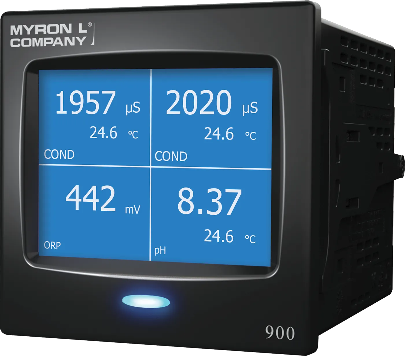 <h3><strong>Outputs</strong></h3>
<p><strong>4-20mA / 0-20mA Output</strong><br>(Model 900M-3C only)</p>
<p><strong>0-10V Recorder Output</strong><br>The 900 Series 0-10V Recorder Output can be programmed to output 0-10 or 0-5 VDC and export signals from any input channel or derived value.</p>
<p><strong>Relays and Alarms</strong><br>The relays and alarms operate independently but may be programmed to work in conjunction. Relays and alarms may be set to trigger on measurement values rising above, falling below, In Window (within an upper and lower range of values), or Out Window (outside an upper and lower range of values) for any of the input channels or for derived % rejection.</p>
<p><strong>RS-485 Output</strong><br>(Model 900M-3C only)</p>
<p>The 900 Series features an RS-485 Serial Communications Output that streams measured and derived data in ASCII format.</p>
<p><strong>PERCENT (%) REJECTION</strong><br>The Percent Rejection measurement feature compares feed water to the permeate (product) water to determine the percent of dissolved solids removed or rejected by a filtration system thereby quantifying the effectiveness of water filtration systems.</p>
<table style="height: 1157px; width: 96.1649%;">
<tbody>
<tr>
<td style="width: 18.1778%;">&nbsp;</td>
<td style="width: 14.3579%;">Conductivity</td>
<td style="width: 11.1965%;">TDS</td>
<td style="width: 11.8551%;">Resistivity</td>
<td style="width: 11.1965%;">Salinity</td>
<td style="width: 10.8013%;">pH</td>
<td style="width: 8.29857%;">ORP/mV IN</td>
<td style="width: 14.0944%;">Temperature</td>
</tr>
<tr>
<td style="width: 18.1778%;">Ranges</td>
<td style="width: 14.3579%;">0 &micro;S &ndash; 200 mS</td>
<td style="width: 11.1965%;">0 ppm &ndash; 200 ppt</td>
<td style="width: 11.8551%;">10 K&Omega; &ndash; 40 M&Omega;</td>
<td style="width: 11.1965%;">0 ppm &ndash; 200 ppt</td>
<td style="width: 10.8013%;">0 &ndash; 14 pH</td>
<td style="width: 8.29857%;">&plusmn;2000 mV</td>
<td style="width: 14.0944%;">0 &ndash; 250˚C</td>
</tr>
<tr>
<td style="width: 18.1778%;">Accuracy</td>
<td style="width: 14.3579%;">&plusmn; 1% of reading</td>
<td style="width: 11.1965%;">&plusmn; 1% of reading</td>
<td style="width: 11.8551%;">&plusmn; 1% of reading</td>
<td style="width: 11.1965%;">&plusmn; 1% of reading</td>
<td style="width: 10.8013%;">&plusmn; 0.01 pH</td>
<td style="width: 8.29857%;">&plusmn; 2 mV</td>
<td style="width: 14.0944%;">&plusmn; 0.1˚C</td>
</tr>
<tr>
<td style="width: 18.1778%;">Resolution</td>
<td style="width: 14.3579%;">0.01 (&lt;100 &micro;S)
<p>&nbsp;</p>
<p>0.1 (&lt;1000 &micro;S)</p>
<p>1 (&lt;10,000 &micro;S)</p>
<p>0.01 (&lt;100 mS)</p>
<p>0.1 (&le;200 mS)</p>
</td>
<td style="width: 11.1965%;">0.01 (&lt;100 ppm)
<p>&nbsp;</p>
<p>0.1 (&lt;1000 ppm)</p>
<p>1 (&lt;10,000 ppm)</p>
<p>0.01 (&lt;100 ppt)</p>
<p>0.1 (&le;200 ppt)</p>
</td>
<td style="width: 11.8551%;">0.01 (&lt;100 k&Omega;)
<p>&nbsp;</p>
<p>0.1 (&lt;1000 k&Omega;)</p>
<p>0.01 (&lt;10 M&Omega;)</p>
<p>0.1 (&le;40 M&Omega;)</p>
</td>
<td style="width: 11.1965%;">0.001 (&lt;10 ppt)
<p>&nbsp;</p>
<p>0.01 (&lt;100 ppt)</p>
<p>0.1 (&le;200 ppt)</p>
</td>
<td style="width: 10.8013%;">0.01 pH</td>
<td style="width: 8.29857%;">1 mV</td>
<td style="width: 14.0944%;">0.1˚C/F</td>
</tr>
<tr>
<td style="width: 18.1778%;">Auto
<p>&nbsp;</p>
<p>Temperature</p>
<p>Compensation</p>
</td>
<td style="width: 14.3579%;">0-71˚C
<p>&nbsp;</p>
<p>32-160˚F</p>
</td>
<td style="width: 11.1965%;">0-71˚C
<p>&nbsp;</p>
<p>32-160˚F</p>
</td>
<td style="width: 11.8551%;">0-71˚C
<p>&nbsp;</p>
<p>32-160˚F</p>
</td>
<td style="width: 11.1965%;">0-71˚C
<p>&nbsp;</p>
<p>32-160˚F</p>
</td>
<td style="width: 10.8013%;">0-71˚C
<p>&nbsp;</p>
<p>32-160˚F</p>
</td>
<td style="width: 8.29857%;">&ndash;</td>
<td style="width: 14.0944%;">&ndash;</td>
</tr>
<tr>
<td style="width: 18.1778%;">Adjustable Temperature
<p>&nbsp;</p>
<p>Compensation</p>
</td>
<td style="width: 14.3579%;">0 &ndash; 10%/˚C</td>
<td style="width: 11.1965%;">0 &ndash; 10%/˚C</td>
<td style="width: 11.8551%;">0 &ndash; 10%/˚C</td>
<td style="width: 11.1965%;">0 &ndash; 10%/˚C</td>
<td style="width: 10.8013%;">On/Off</td>
<td style="width: 8.29857%;">&ndash;</td>
<td style="width: 14.0944%;">&ndash;</td>
</tr>
<tr>
<td style="width: 18.1778%;">Cond/TDS
<p>&nbsp;</p>
<p>Ratios</p>
<p>Preprogrammed</p>
</td>
<td style="width: 14.3579%;">KCl, NaCl, 442&trade;</td>
<td style="width: 11.1965%;">KCl, NaCl, 442&trade;</td>
<td style="width: 11.8551%;">&ndash;</td>
<td style="width: 11.1965%;">KCl, NaCl, 442&trade;</td>
<td style="width: 10.8013%;">&ndash;</td>
<td style="width: 8.29857%;">&ndash;</td>
<td style="width: 14.0944%;">&ndash;</td>
</tr>
<tr>
<td style="width: 18.1778%;">Adjustable
<p>&nbsp;</p>
<p>Cond/TDS</p>
<p>Ratio Factor</p>
</td>
<td style="width: 14.3579%;">0.20-7.99</td>
<td style="width: 11.1965%;">0.20-7.99</td>
<td style="width: 11.8551%;">&ndash;</td>
<td style="width: 11.1965%;">0.20-7.99</td>
<td style="width: 10.8013%;">&ndash;</td>
<td style="width: 8.29857%;">&ndash;</td>
<td style="width: 14.0944%;">&ndash;</td>
</tr>
</tbody>
</table>