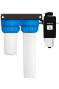<div><strong>UV Water Treatment System</strong></div>
<div>
<p>Part Number: ARROS9-IHS12<br>Ideal For: Bacteria, Color, Smell, Turbidity/Cloudiness</p>
<table>
<tbody>
<tr>
<td>Connection Size</td>
<td>Inlet: 1&rdquo; FNPT, Outlet: (Combo Port) 1&rdquo; MNPT / &frac34;&rdquo; FNPT</td>
</tr>
<tr>
<td>Dimensions</td>
<td>24.95&Prime; &times; 27.5&Prime; x 9.0&Prime; (63.4 cm &times; 69.9 cm &times; 22.9 cm)</td>
</tr>
<tr>
<td>Flow Rate</td>
<td>30mJ/cm2: 9 gpm (34.1 lpm) 2.0 m&sup3;/hr</td>
</tr>
<tr>
<td>Housing Details</td>
<td>One 10&Prime; and one 20&Prime; 3-piece housing</td>
</tr>
<tr>
<td>Power Consumption</td>
<td>33 W</td>
</tr>
<tr>
<td>Ship Wt. (lbs)</td>
<td>46lbs (20.9kg)</td>
</tr>
</tbody>
</table>
</div>