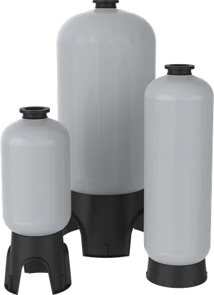 <p>Structural ASME tanks are 100% fiberglass-reinforced composite pressure vessels for commercial and industrial water treatment and storage, built to ASME Section X code for applications that require it. The polyethylene inner shell and composite outer shell will not rust and hold up in harsh chemical environments with little to no maintenance.</p>
<p>Key features</p>
<p>ASME Section X code vessels available<br>100% composite fiberglass construction, polyethylene inner shell<br>Capacities from 64 up to 1,600 gallons (18 in. to 63 in. diameter)<br>Safety factor of 4:1, minimum burst pressure 600 psi, tested to 250,000 cycles<br>Max operating pressure 150 psi; max temperature 120&deg;F threaded / 150&deg;F flanged<br>Tested and certified by WQA to NSF/ANSI Std. 61 and Std. 372 (low lead)<br>Available in black (BK) or natural (NA)<br>Threaded (4"&ndash;8" UN), flanged (4"/6" ANSI or side flange), and 16" manway top/bottom opening configurations<br>SMC, SMC extended, tripod, and short base options depending on size</p>
<p>Note: ASME code is available on request for these sizes &mdash; consult factory for code-stamped configurations. Flexible connections are required between hard piping and tank openings; improper installation voids the warranty.</p>
<p>&nbsp;</p>
<div id="chart">
<table>
<tbody>
<tr>
<th>Model</th>
<th>Ht w/base</th>
<th>Ht w/o base</th>
<th>Capacity</th>
<th>Cu ft</th>
<th>Base</th>
<th>Weight</th>
</tr>
<tr>
<td>18" x 65" COMP 4"T</td>
<td>67"</td>
<td>65.7"</td>
<td>64 gal</td>
<td>8.56</td>
<td>SMC</td>
<td>67 lbs</td>
</tr>
<tr>
<td>21" x 62" COMP 4"T</td>
<td>67"</td>
<td>63.4"</td>
<td>84 gal</td>
<td>11.23</td>
<td>SMC</td>
<td>95 lbs</td>
</tr>
<tr>
<td>24" x 65" COMP 4"T</td>
<td>65.2"</td>
<td>61.1"</td>
<td>100 gal</td>
<td>13.37</td>
<td>SMC</td>
<td>109 lbs</td>
</tr>
<tr>
<td>24" x 65" COMP 6"TF 6"BF</td>
<td>79"</td>
<td>65"</td>
<td>100 gal</td>
<td>13.37</td>
<td>Tripod</td>
<td>124 lbs</td>
</tr>
<tr>
<td>24" x 72" COMP 4"T</td>
<td>74.19"</td>
<td>70.12"</td>
<td>118 gal</td>
<td>15.77</td>
<td>SMC</td>
<td>109 lbs</td>
</tr>
<tr>
<td>24" x 72" COMP 4"T 4"B</td>
<td>80.4"</td>
<td>70.3"</td>
<td>119 gal</td>
<td>15.91</td>
<td>SMC ext</td>
<td>124 lbs</td>
</tr>
<tr>
<td>24" x 72" COMP 6"TF</td>
<td>77"</td>
<td>73.4"</td>
<td>119 gal</td>
<td>15.91</td>
<td>SMC</td>
<td>137 lbs</td>
</tr>
<tr>
<td>24" x 72" COMP 6"TF 6"BF</td>
<td>88.5"</td>
<td>74.5"</td>
<td>119 gal</td>
<td>15.91</td>
<td>Tripod</td>
<td>147 lbs</td>
</tr>
<tr>
<td>30" x 72" COMP 4"T</td>
<td>78.9"</td>
<td>69.8"</td>
<td>187 gal</td>
<td>25.00</td>
<td>SMC ext</td>
<td>198 lbs</td>
</tr>
<tr>
<td>30" x 72" COMP 4"T 4"B</td>
<td>77.2"</td>
<td>69.8"</td>
<td>187 gal</td>
<td>25.00</td>
<td>SMC ext</td>
<td>205 lbs</td>
</tr>
<tr>
<td>30" x 72" COMP 6"TF</td>
<td>79.73"</td>
<td>70"</td>
<td>187 gal</td>
<td>25.00</td>
<td>SMC ext</td>
<td>195 lbs</td>
</tr>
<tr>
<td>30" x 72" COMP 6"TF 6"BF</td>
<td>88.24"</td>
<td>74.67"</td>
<td>187 gal</td>
<td>25.00</td>
<td>Tripod</td>
<td>211 lbs</td>
</tr>
<tr>
<td>36" x 57" COMP 6"TF</td>
<td>68"</td>
<td>59.3"</td>
<td>205 gal</td>
<td>27.40</td>
<td>SMC ext</td>
<td>195 lbs</td>
</tr>
<tr>
<td>36" x 57" COMP 6"TF 6"BF</td>
<td>77.3"</td>
<td>63"</td>
<td>205 gal</td>
<td>27.40</td>
<td>Tripod</td>
<td>225 lbs</td>
</tr>
<tr>
<td>36" x 72" COMP 4"T</td>
<td>80.4"</td>
<td>71.8"</td>
<td>264 gal</td>
<td>35.29</td>
<td>SMC ext</td>
<td>264 lbs</td>
</tr>
<tr>
<td>36" x 72" COMP 4"T 4"B</td>
<td>80.4"</td>
<td>70.5"</td>
<td>264 gal</td>
<td>35.29</td>
<td>SMC ext</td>
<td>285 lbs</td>
</tr>
<tr>
<td>36" x 72" COMP 6"TF</td>
<td>82.29"</td>
<td>73.54"</td>
<td>264 gal</td>
<td>35.29</td>
<td>SMC ext</td>
<td>295 lbs</td>
</tr>
<tr>
<td>36" x 72" COMP 6"TF 6"BF</td>
<td>90.1"</td>
<td>76.2"</td>
<td>264 gal</td>
<td>35.29</td>
<td>Tripod</td>
<td>305 lbs</td>
</tr>
<tr>
<td>36" x72" COMP 6"TF 6"BF 4"TBSF</td>
<td>89.6"</td>
<td>75.3"</td>
<td>264 gal</td>
<td>35.29</td>
<td>Tripod</td>
<td>315 lbs</td>
</tr>
<tr>
<td>42" x 72" COMP 6"TF</td>
<td>72.5"</td>
<td>71.1"</td>
<td>345 gal</td>
<td>46.12</td>
<td>SMC short</td>
<td>370 lbs</td>
</tr>
<tr>
<td>42" x 72" COMP 6"TF 6"BF</td>
<td>90.1"</td>
<td>73"</td>
<td>345 gal</td>
<td>46.12</td>
<td>Tripod</td>
<td>400 lbs</td>
</tr>
<tr>
<td>42" x 72" COMP 6"TF 6"BF 4"TBSF</td>
<td>94.6"</td>
<td>77.5"</td>
<td>345 gal</td>
<td>46.12</td>
<td>Tripod</td>
<td>415 lbs</td>
</tr>
<tr>
<td>48" x 72" COMP 6"TF</td>
<td>81.5"</td>
<td>75.2"</td>
<td>463 gal</td>
<td>61.89</td>
<td>SMC short</td>
<td>494 lbs</td>
</tr>
<tr>
<td>48" x 72" COMP 6"TF 6"BF</td>
<td>91.91"</td>
<td>76"</td>
<td>463 gal</td>
<td>61.89</td>
<td>Tripod</td>
<td>500 lbs</td>
</tr>
<tr>
<td>48" x 72" COMP 6"TF 6"BF 4"TBSF</td>
<td>96.75"</td>
<td>80.75"</td>
<td>463 gal</td>
<td>61.89</td>
<td>Tripod</td>
<td>504 lbs</td>
</tr>
<tr>
<td>63" x 67" COMP 6"TF 6"BF</td>
<td>81.5"</td>
<td>67.1"</td>
<td>600 gal</td>
<td>80.21</td>
<td>Tripod</td>
<td>680 lbs</td>
</tr>
<tr>
<td>63" x 86" COMP 6"TF 6"BF</td>
<td>98.88"</td>
<td>84.5"</td>
<td>865 gal</td>
<td>120.31</td>
<td>Tripod</td>
<td>950 lbs</td>
</tr>
<tr>
<td>63" x 86" COMP 16"TMWY 6"BF</td>
<td>99"</td>
<td>84.5"</td>
<td>865 gal</td>
<td>120.31</td>
<td>Tripod</td>
<td>950 lbs</td>
</tr>
<tr>
<td>63" x 86" COMP 16"TMWY 6"BF 4"TBSF</td>
<td>99"</td>
<td>85"</td>
<td>865 gal</td>
<td>120.31</td>
<td>Tripod</td>
<td>960 lbs</td>
</tr>
<tr>
<td>63" x 144" 16"TMWY 6"BF</td>
<td>158"</td>
<td>144"</td>
<td>1,600 gal</td>
<td>213.89</td>
<td>Tripod</td>
<td>1,398 lbs</td>
</tr>
</tbody>
</table>
</div>
<p>T = threaded top, TF = top flange, BF = bottom flange, B = bottom port, TBSF = top/bottom side flange, TMWY = top manway. ASME Section X code stamping available on request across these sizes.</p>