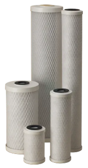 <table>
<thead>
<tr>
<th scope="col">Model</th>
<th scope="col">Item #</th>
<th scope="col">Dimensions</th>
<th scope="col">Micron Rating</th>
<th scope="col">Pressure Drop @ Flow</th>
<th scope="col">Chlorine Capacity @ Flow</th>
<th scope="col">NSF/ANSI 42 Certified</th>
</tr>
</thead>
<tbody>
<tr>
<td>CBC-5</td>
<td>155169-43</td>
<td>2.88" x 4.88"</td>
<td>0.5</td>
<td>7 psi @ 1 gpm</td>
<td>&gt;3,000 gal @ 1 gpm</td>
<td>No</td>
</tr>
<tr>
<td>CBC-10</td>
<td>155162-43</td>
<td>2.88" x 9.75"</td>
<td>0.5</td>
<td>&lt;20 psi @ 1 gpm</td>
<td>&gt;20,000 gal @ 1 gpm</td>
<td>Yes</td>
</tr>
<tr>
<td>CBC-20</td>
<td>155309-43</td>
<td>2.88" x 20"</td>
<td>0.5</td>
<td>17 psi @ 2 gpm</td>
<td>&gt;45,000 gal @ 2 gpm</td>
<td>Yes</td>
</tr>
<tr>
<td>CBC-BB</td>
<td>155170-43</td>
<td>4.625" x 9.75" (Big Blue)</td>
<td>0.5</td>
<td>20 psi @ 2 gpm</td>
<td>&gt;50,000 gal @ 2 gpm</td>
<td>Yes</td>
</tr>
<tr>
<td>CBC20-BB</td>
<td>155312-43</td>
<td>4.625" x 20" (Big Blue)</td>
<td>0.5</td>
<td>19 psi @ 4 gpm</td>
<td>&gt;150,000 gal @ 4 gpm</td>
<td>Yes</td>
</tr>
</tbody>
</table>
<p>Media: Bonded PAC (powdered activated carbon)<br>Endcaps: Polypropylene<br>Inner/Outer Wrap: Polyolefin<br>Netting: Polyethylene<br>Gaskets: Santoprene<br>Temp Rating: 40&deg;F&ndash;180&deg;F (4.4&deg;C&ndash;88.2&deg;C)<br>Certification: NSF/ANSI Standard 42 (CBC-10, CBC-20, CBC-BB, CBC20-BB only &mdash; CBC-5 not NSF certified)</p>
<p>The Pentek CBC Series delivers fine 0.5-micron carbon block filtration engineered for premium, high-capacity reduction of bad taste and odor, chlorine taste and odor, and other contaminants from potable drinking water. Built from bonded PAC (powdered activated carbon) media, CBC Series cartridges offer enhanced dirt-holding capacity, making them well-suited as both standalone taste-and-odor filters and as polishing pre-filters ahead of finer downstream treatment stages.</p>
<p>Available across a wide range of sizes &mdash; from a compact 4.88" cartridge up to a full 20" Big Blue format &mdash; the CBC Series scales from point-of-use applications to whole house and light commercial systems requiring high-capacity chlorine reduction. The largest model, CBC20-BB, delivers up to 150,000 gallons of chlorine taste and odor reduction capacity, making it a strong choice for high-flow, high-volume applications.</p>
<p>CBC Series cartridges are an ideal choice for residential, food service, commercial, and industrial applications. The CBC-10, CBC-20, CBC-BB, and CBC20-BB models are tested and certified by NSF International to NSF/ANSI Standard 42 for material requirements. Select the model below that matches your housing size and flow requirements.</p>