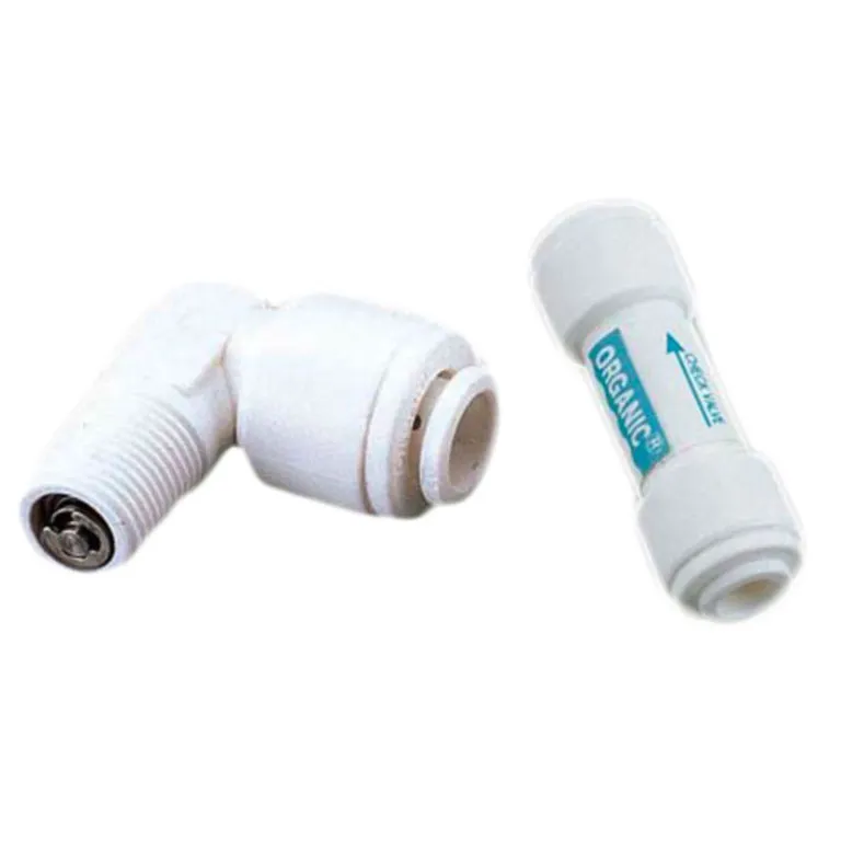 <p><strong>AQF CHK 1814MT:</strong> elbow check valve for ⅛&rdquo; thread connection to &frac14;&rdquo; tube quick fitting</p>
<p><strong>AQF CHK 14T:</strong> straight tube to tube quick fitting connection for &frac14;&rdquo; tube</p>