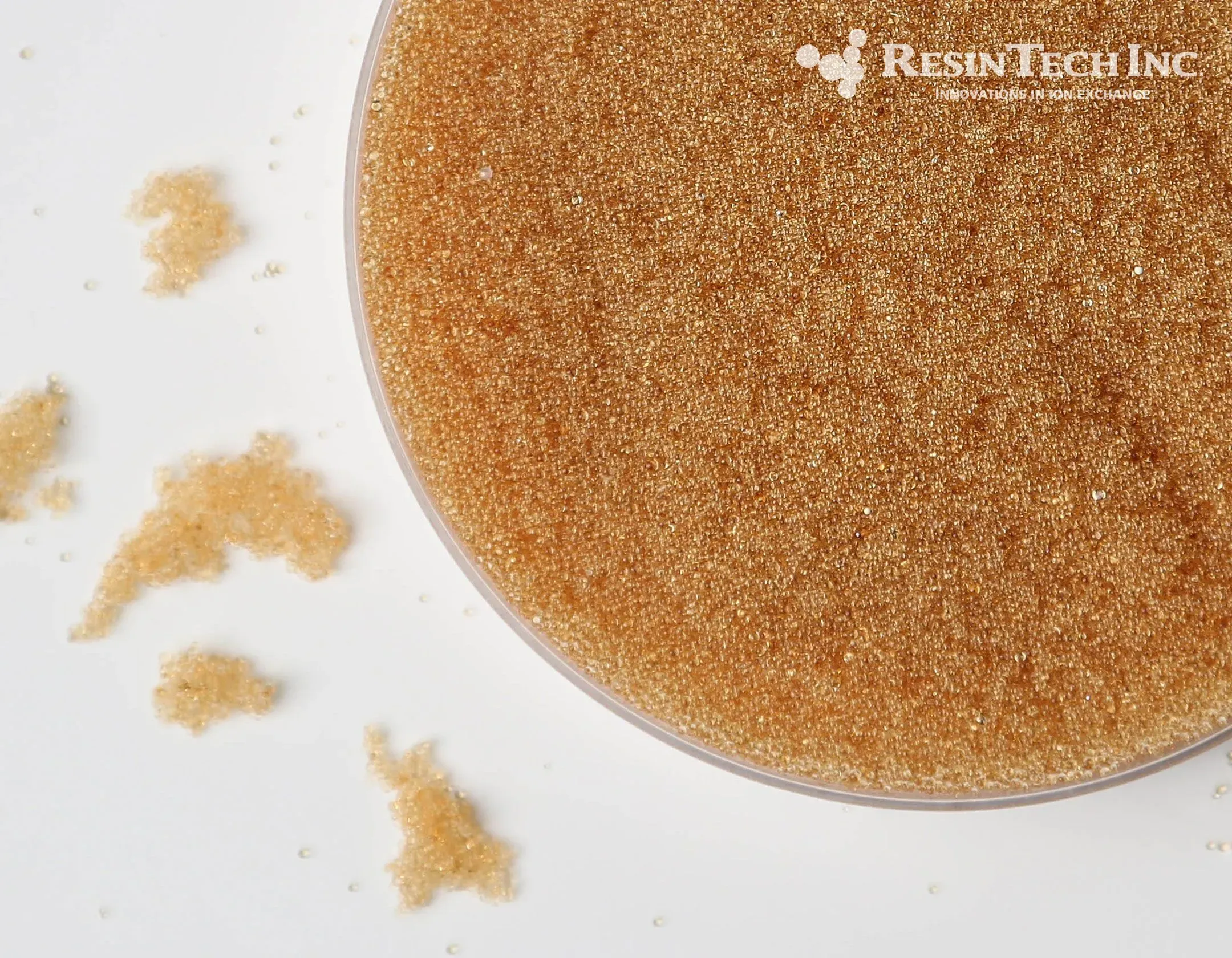 <p>Strong Acid Cation Resin, Polystyrenic Gel Crosslinked with 8% Divinylbenzene, Sodium Form</p>
<p>Aplications:</p>
<ul>
<li>Softening - Industrial</li>
<li>
<p>Demineralization</p>
</li>
<li>
<p>Iron Reduction</p>
</li>
<li>
<p>Ammonia Reduction</p>
</li>
</ul>
<p>ResinTech CG8 is a strong acid cation resin in sodium form. It is amber in color and made from 8% cross-linked gel. It is a workhorse cation resin optimized for commercial/industrial and residential softening applications that require good regeneration efficiency and oxidative stability. CG8 is intended for use in all commercial and industrial applications including both softening and demineralization.</p>
<table>
<tbody>
<tr>
<td>Polymer Matrix</td>
<td>Styrenic Gel</td>
</tr>
<tr>
<td>Ionic Form</td>
<td>Sodium</td>
</tr>
<tr>
<td>Functional Group</td>
<td>Sulfonic Acid</td>
</tr>
<tr>
<td>Physical Form</td>
<td>Spherical Beads</td>
</tr>
<tr>
<td>Color</td>
<td>Amber</td>
</tr>
<tr>
<td>Particle Size</td>
<td>16 to 50 US Mesh (297 - 1190 &mu;m)</td>
</tr>
<tr>
<td>Minimum Sphericity</td>
<td>93%</td>
</tr>
<tr>
<td>Uniformity Coefficient</td>
<td>1.6</td>
</tr>
<tr>
<td>Reversable Swelling</td>
<td>Na &rarr; H 5% to 9%</td>
</tr>
<tr>
<td>Temperature Limit</td>
<td>280&deg;F (138&deg;C)</td>
</tr>
<tr>
<td>Total Exchange Capacity (meq/mL)</td>
<td>2.</td>
</tr>
<tr>
<td>Moisture Retention</td>
<td>42% to 49%</td>
</tr>
<tr>
<td>Shipping Weight</td>
<td>51 - 53 lbs/ft&sup3; (817 - 849 g/L)</td>
</tr>
<tr>
<td>REACH Registered</td>
<td>YES</td>
</tr>
<tr>
<td>Kosher Certified</td>
<td>YES</td>
</tr>
<tr>
<td>Halal Certified</td>
<td>YES</td>
</tr>
<tr>
<td>Regenerability</td>
<td>TRUE</td>
</tr>
</tbody>
</table>