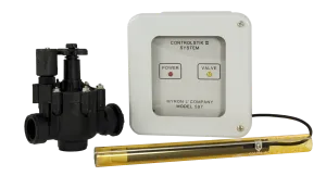 <h3>Engineering Specifications:</h3>
<p>Rinse water usage shall be minimized by means of automatic conductivity control systems. They shall consist of a temperature compensated conductivity sensor, corrosion resistant one-inch solenoid valve, and transformer box which safely reduces line power to the sensor. Enclosure shall be fiberglass with heavy rubber gasket and 316 stainless steel. Circuitry shall be solid-state, and unaffected by changes in voltage. Setpoint adjustment shall be on sensor to minimize tampering. Rinse tank controls shall be Myron&nbsp;L Model 597 or approved equal.</p>
<p>&nbsp;</p>
<h3>Transformer Box Specifications:</h3>
<table style="width: 85.5243%;">
<tbody>
<tr>
<td style="width: 25.294%;"><strong>Input Power</strong></td>
<td style="width: 74.6838%;">Choice of 110 or 220 VAC, 50/60 Hz;</td>
</tr>
<tr>
<td style="width: 25.294%;">&nbsp;</td>
<td style="width: 74.6838%;">Automatic voltage regulation insures operation of the systems from 105-125V or 210-250V respectively.</td>
</tr>
<tr>
<td style="width: 25.294%;"><strong>Output</strong></td>
<td style="width: 74.6838%;">24 volts @ 600 mA AC</td>
</tr>
<tr>
<td style="width: 25.294%;"><strong>Maximum Power Consumption</strong></td>
<td style="width: 74.6838%;">@ 117V: 12 watts (103 milliamps)</td>
</tr>
<tr>
<td style="width: 25.294%;"><strong>Enclosure</strong></td>
<td style="width: 74.6838%;">IP65/NEMA 4X fiberglass case with heavy gasket and 316 stainless steel hardware.</td>
</tr>
<tr>
<td style="width: 25.294%;"><strong>Lights</strong></td>
<td style="width: 74.6838%;">LEDs indicate POWER (red) and VALVE (yellow)</td>
</tr>
<tr>
<td style="width: 25.294%;"><strong>Electrical Installation</strong></td>
<td style="width: 74.6838%;">Either HARDWIRE with 5/8 in. conduit; or PLUG-IN with 8 ft./2,4 meter, 18 ga. 3-conductor plug.</td>
</tr>
<tr>
<td style="width: 25.294%;">&nbsp;</td>
<td style="width: 74.6838%;">(supplied with 110V systems only)</td>
</tr>
<tr>
<td style="width: 25.294%;"><strong>Mounting</strong></td>
<td style="width: 74.6838%;">Flange on enclosure for easy wall mounting</td>
</tr>
<tr>
<td style="width: 25.294%;"><strong>Dimensions</strong></td>
<td style="width: 74.6838%;">184 H x 197 W x 127 D mm/ 7.25 H x 7.75 W x 5 D in.</td>
</tr>
</tbody>
</table>
<p>&nbsp;</p>
<h3>Sensor Specifications:</h3>
<table>
<tbody>
<tr>
<td><strong>Ranges</strong></td>
<td>5-500 micromhos (for high quality water)</td>
</tr>
<tr>
<td>&nbsp;</td>
<td>500-5000 micromhos (for normal tap water)</td>
</tr>
<tr>
<td><strong>Power</strong></td>
<td>1 volt AC (from transformer box)</td>
</tr>
<tr>
<td><strong>On-Off Span</strong></td>
<td>Approximately 5% of setpoint</td>
</tr>
<tr>
<td><strong>Temperature Compensation</strong></td>
<td>Automatic to 25&deg;C/77&deg;F up to 82&deg;C/180&deg;F</td>
</tr>
<tr>
<td><strong>Materials</strong></td>
<td>Epoxy and 316 stainless steel</td>
</tr>
<tr>
<td><strong>Cable</strong></td>
<td>10 ft./3 meter 22 ga., 4-conductor, vinyl jacketed</td>
</tr>
<tr>
<td><strong>Installation</strong></td>
<td>Corrosion-proof ABS bracket supplied</td>
</tr>
<tr>
<td><strong>Dimensions</strong></td>
<td>304 L x 25 Dia. mm/12 L x 1 Dia. in.</td>
</tr>
</tbody>
</table>
<p>&nbsp;</p>
<h3>Solenoid Valve Specifications:</h3>
<table>
<tbody>
<tr>
<td><strong>Size</strong></td>
<td>1 in. NPT normally closed; compatible with plastic or metal piping</td>
</tr>
<tr>
<td><strong>Power</strong></td>
<td>24 volts @ 200 mA AC</td>
</tr>
<tr>
<td>&nbsp;</td>
<td>(from transformer box)</td>
</tr>
<tr>
<td><strong>Materials</strong></td>
<td>Body: glass reinforced nylon</td>
</tr>
<tr>
<td>&nbsp;</td>
<td>Diaphragm: nylon reinforced BUNA N synthetic rubber</td>
</tr>
<tr>
<td>&nbsp;</td>
<td>All exposed metal: stainless steel</td>
</tr>
<tr>
<td><strong>Operating Pressure</strong></td>
<td>10-100 psi / 0,69-6,90 bar</td>
</tr>
<tr>
<td><strong>Miscellaneous</strong></td>
<td>adjustable flow control</td>
</tr>
<tr>
<td>&nbsp;</td>
<td>manual override</td>
</tr>
<tr>
<td>&nbsp;</td>
<td>anti-hammer closing</td>
</tr>
<tr>
<td>&nbsp;</td>
<td>conduit connector</td>
</tr>
</tbody>
</table>