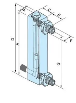 CAUDALÍMETROS PARA MONTAJE EN PANEL CON VÁLVULA REGULADORA CROQUIS
