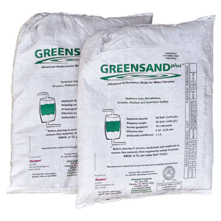 <p>Item Part: <strong>GREENSAND</strong><br>Removal of soluble <strong>iron, manganese, hydrogen sulfide, arsenic</strong> and <strong>radium</strong><br>Packed on &frac12; cuft. bag (44 lbs.)</p>