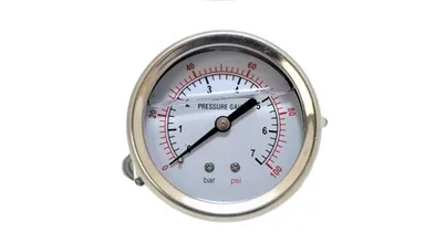PANEL MOUNT PRESSURE GAUGE, 2.5" DIAL, 0-100 PSI