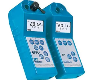 <p>Item Part: <strong>MYRON 6PIIFC</strong><br>Measures 6 parameters on field:</p>
<ul>
<li>Conductivity</li>
<li>Resistivity (10 K&Omega;&ndash;30 M&Omega;)</li>
<li>TDS</li>
<li>ORP (&plusmn;999 mV)</li>
<li>Free Chlorine (0.00&ndash;9.99 ppm)</li>
<li>pH (0&ndash;14)</li>
<li>Temperature (0&ndash;71 &deg;C)</li>
</ul>
<p>ORP mV to ppm free chlorine conversion pH/ORP Sensor protective cap<br>Four-digit display for full 9999 readings, with autoranging capability up to 200 mS/200 ppt<br>Memory for 100 readings with Date &amp; Time Stamp<br>capable of wireless data transfer with bluDock&trade; option installed<br>Automatic temperature compensation<br>Auto shut-off<br>Waterproof<br>Power: 9 V battery (1)<br>Dimensions: 7.7&rdquo; x 2.7&rdquo; x 2.5&rdquo;</p>