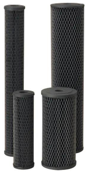 <table>
<thead>
<tr>
<th scope="col">Model</th>
<th scope="col">Item #</th>
<th scope="col">Dimensions</th>
<th scope="col">Micron Rating</th>
<th scope="col">Chlorine Capacity @ Flow</th>
<th scope="col">Pressure Drop @ Flow</th>
</tr>
</thead>
<tbody>
<tr>
<td>NCP-10</td>
<td>155367-43</td>
<td>2.5" x 9.75"</td>
<td>10</td>
<td>225 gal @ 1 gpm (50% FAC reduction)</td>
<td>2 psi @ 3 gpm</td>
</tr>
<tr>
<td>NCP-BB</td>
<td>155398-43</td>
<td>4.5" x 9.75" (Big Blue)</td>
<td>10</td>
<td>500 gal @ 2 gpm</td>
<td>2 psi @ 8 gpm</td>
</tr>
<tr>
<td>NCP-20</td>
<td>155397-43</td>
<td>2.5" x 20"</td>
<td>10</td>
<td>~450 gal @ 2 gpm (est.)</td>
<td>1 psi @ 10 gpm</td>
</tr>
<tr>
<td>NCP-20BB</td>
<td>155382-43</td>
<td>4.5" x 20" (Big Blue)</td>
<td>10</td>
<td>1,000 gal @ 4 gpm</td>
<td>1 psi @ 10 gpm</td>
</tr>
</tbody>
</table>
<p>Media: Pleated carbon-impregnated polyester (non-cellulose)<br>Standard Endcaps: Vinyl plastisol<br>Big Blue Endcaps: Polypropylene<br>Core: Polypropylene<br>Temp Rating: 40&deg;F&ndash;125&deg;F (4.4&deg;C&ndash;51.7&deg;C)<br>Certification: NSF approved for material and structural integrity<br>Water Type: Municipal (chlorinated) or well (non-chlorinated) &mdash; unlike cellulose cartridges<br>Application: Whole house, polishing filter, closed-loop streams, post-RO, well water</p>
<p>The Pentek NCP Series is constructed from a carbon-impregnated non-cellulose media, delivering sediment filtration alongside taste, odor, and chlorine taste and odor reduction in a single cartridge. Unlike traditional cellulose cartridges, NCP Series media is resistant to bacterial attack, making it suitable for both municipal (chlorinated) and non-chlorinated well water applications.</p>
<p>Each cartridge's pleated design provides significantly more surface area than standard wound cartridges, delivering high dirt-loading capacity while maintaining minimal pressure drop. This combination of pleated polyester media and carbon filtration produces an outstanding cartridge with extended service life compared to conventional carbon or sediment-only filters.</p>
<p>Available in standard and Big Blue formats from 10" to 20" in length, the NCP Series makes an excellent polishing filter for closed-loop streams and is especially well suited for post-reverse-osmosis and well water applications. Select the model below that matches your housing size.</p>