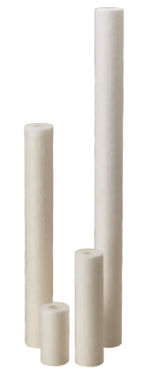 <div dir="ltr">
<table>
<thead>
<tr>
<th scope="col">Model</th>
<th scope="col">Item #</th>
<th scope="col">Dimensions</th>
<th scope="col">Micron Rating</th>
<th scope="col">Initial &Delta;P @ Flow Rate</th>
<th scope="col">NSF/ANSI 42 Certified</th>
</tr>
</thead>
<tbody>
<tr>
<td>P5-478</td>
<td>155030-43</td>
<td>2.38" x 4.88"</td>
<td>5</td>
<td>0.3 psi @ 2 gpm</td>
<td>No</td>
</tr>
<tr>
<td>P1</td>
<td>155225-43</td>
<td>2.38" x 9.88"</td>
<td>1</td>
<td>0.6 psi @ 5 gpm</td>
<td>Yes</td>
</tr>
<tr>
<td>P5</td>
<td>155014-43</td>
<td>2.38" x 9.88"</td>
<td>5</td>
<td>0.2 psi @ 5 gpm</td>
<td>Yes</td>
</tr>
<tr>
<td>P25</td>
<td>155015-43</td>
<td>2.38" x 9.88"</td>
<td>25</td>
<td>0.2 psi @ 5 gpm</td>
<td>No</td>
</tr>
<tr>
<td>P1-20</td>
<td>155304-43</td>
<td>2.38" x 20"</td>
<td>1</td>
<td>0.6 psi @ 10 gpm</td>
<td>Yes</td>
</tr>
<tr>
<td>P5-20</td>
<td>155016-43</td>
<td>2.38" x 20"</td>
<td>5</td>
<td>0.6 psi @ 10 gpm</td>
<td>Yes</td>
</tr>
<tr>
<td>P25-20</td>
<td>155226-43</td>
<td>2.38" x 20"</td>
<td>25</td>
<td>0.2 psi @ 10 gpm</td>
<td>No</td>
</tr>
<tr>
<td>P1-30</td>
<td>155227-43</td>
<td>2.38" x 30"</td>
<td>1</td>
<td>0.5 psi @ 10 gpm</td>
<td>No</td>
</tr>
<tr>
<td>P5-30</td>
<td>155228-43</td>
<td>2.38" x 30"</td>
<td>5</td>
<td>0.2 psi @ 10 gpm</td>
<td>No</td>
</tr>
<tr>
<td>P25-30</td>
<td>155224-43</td>
<td>2.38" x 30"</td>
<td>25</td>
<td>0.2 psi @ 10 gpm</td>
<td>No</td>
</tr>
<tr>
<td>P5-40</td>
<td>155422-43</td>
<td>2.38" x 40"</td>
<td>5</td>
<td>0.2 psi @ 10 gpm</td>
<td>No</td>
</tr>
</tbody>
</table>
</div>
<p dir="ltr">Media: 100% spun-bonded polypropylene fibers (true gradient density)<br>Temp Rating: 40&deg;F&ndash;145&deg;F (4.4&deg;C&ndash;62.8&deg;C)<br>Micron Ratings Available: 1, 5, 25 (nominal)<br>Lengths Available: 4.88", 9.88" (10"), 20", 30", 40"<br>Certification: NSF/ANSI Standard 42 (P1, P5, P1-20, P5-20 only &mdash; other variants not NSF tested/certified)<br>Construction: Coreless, sintered fiber matrix &mdash; no separate support core</p>
<p>The Pentek P Series is a full line of spun-bonded polypropylene sediment filter cartridges, manufactured from 100% pure polypropylene fibers that are carefully spun together to form a true gradient density from outer to inner surfaces. This construction delivers dependable particulate reduction while remaining highly resistant to chemicals and bacterial attack.</p>
<p>Designed for purity, P Series cartridges won't impart taste, odor, or color to filtered water when used within their recommended temperature range. Their coreless strength comes from sintering the polypropylene fibers into a solid matrix &mdash; no separate support core needed &mdash; while maintaining structural integrity under flow.</p>
<p>Available in nominal 1, 5, and 25 micron ratings and lengths from 4.88" up to a full 40", the P Series covers everything from compact point-of-use housings to high-capacity whole house and industrial applications. The P1, P5, P1-20, and P5-20 models are tested and certified by NSF International to NSF/ANSI Standard 42 for material requirements. Select the model below that matches your housing size and desired micron rating.</p>