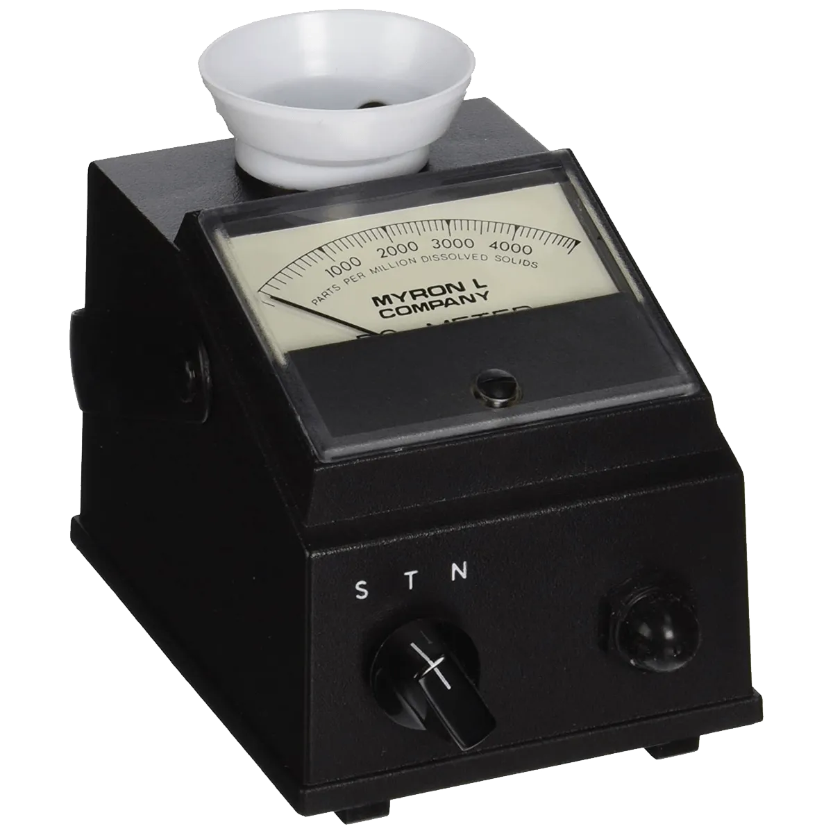 <h3><strong>PoolMeter&trade; Specifications:</strong></h3>
<table>
<tbody>
<tr>
<td><strong>Ranges:</strong></td>
<td>0-5000 ppm Total Dissolved Solids (TDS) &ldquo;T&rdquo; 0-5000 ppm Sodium Chloride (NaCl) &ldquo;N&rdquo;</td>
</tr>
<tr>
<td><strong>Accuracy:</strong></td>
<td>&plusmn;2% of full scale&nbsp;
<p>&nbsp;</p>
<p>&plusmn;1% at calibration point</p>
</td>
</tr>
<tr>
<td><strong>Repeatability:</strong></td>
<td>&plusmn;1%</td>
</tr>
<tr>
<td><strong>Temperature</strong>
<p>&nbsp;</p>
<p><strong>Compensation:</strong></p>
</td>
<td>Automatic to 25&deg;C/77&deg;F for samples&nbsp;
<p>&nbsp;</p>
<p>between 10-71&deg;C/50-160&deg;F</p>
</td>
</tr>
<tr>
<td><strong>Electrodes (Built-in):</strong></td>
<td>Never need replatinizing or replacement&nbsp;</td>
</tr>
<tr>
<td><strong>Cell Cup:</strong></td>
<td>Chip and crack resistant polyethylene</td>
</tr>
<tr>
<td><strong>Calibration:</strong></td>
<td>Built-in standardization &ldquo;S&rdquo; value.&nbsp;
<p>&nbsp;</p>
<p>Easy and fast with standard solutions.</p>
</td>
</tr>
<tr>
<td><strong>Circuitry:</strong></td>
<td>Sealed against moisture</td>
</tr>
<tr>
<td><strong>Power:</strong></td>
<td>One 9V battery supplied;&nbsp;
<p>&nbsp;</p>
<p>Battery Life: &gt;2000 tests/1 year</p>
</td>
</tr>
<tr>
<td><strong>Dimensions:</strong></td>
<td>3.4 W x 4.5 D x 4.0 H in./&nbsp;
<p>&nbsp;</p>
<p>86 W x 114 D x 102 H mm</p>
</td>
</tr>
<tr>
<td><strong>Weight:</strong></td>
<td>1 lb./0,45 kg&nbsp;</td>
</tr>
</tbody>
</table>