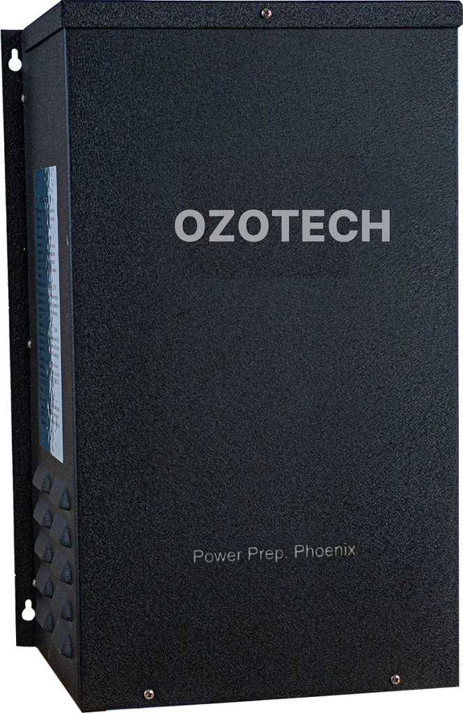 <p>his state-of-the-art oxygen concentrator utilizes pressure swing adsorption (PSA) air separation technology resulting in outstanding oxygen purity and superior dew point. The Power Prep Phoenix is the next generation of lightweight oxygen concentrators that are able to boost outputs and concentration levels of ozone generators and has been enhanced for superior durability and reliability.</p>
<p><strong>Features:</strong></p>
<ul>
<li>Dew point of -100˚ F</li>
<li>Air flow rates to 6.6 SCFH @ 4 PSI</li>
<li>Powder coated aluminum chassis</li>
<li>Piston-based design</li>
<li>Reliable solid state electronics</li>
<li>Wall mountable</li>
<li>Heavy-duty compressor</li>
<li>Compact size</li>
</ul>
<p><strong>Benefits:</strong></p>
<ul>
<li>Can be used with a wide range of small ozone generators</li>
<li>Higher ozone performance</li>
<li>Lightweight and corrosion resistant</li>
<li>Easy to service</li>
<li>Simple and reliable operation</li>
</ul>
<p><strong>Operation:</strong></p>
<ul>
<li>O2 Concentration up to 55% +</li>
<li>Wattage: 200</li>
<li>Unit Weight: 15 lbs</li>
<li>A/C Voltage: 120 Vac 60 HZ or 230 Vac 50/60 Hz</li>
<li>Output Pressure: 4 PSI</li>
<li>Max Air Flow: 6.6 SCFH</li>
</ul>
<p>&nbsp;</p>