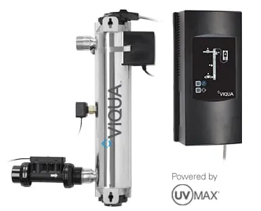 <table>
<tbody>
<tr>
<td>Flow Rates</td>
<td>&nbsp;</td>
<td>&nbsp;</td>
</tr>
<tr>
<td>&nbsp;</td>
<td>40mJ/cm<sup>2</sup></td>
<td>10 GPM (38 lpm ) (2.2 m<sup>3</sup>/hr)</td>
</tr>
<tr>
<td>Specifications</td>
<td>&nbsp;</td>
<td>&nbsp;</td>
</tr>
<tr>
<td>&nbsp;</td>
<td>Dimensions</td>
<td>22&Prime; x 4&Prime; (54 cm x 10 cm)</td>
</tr>
<tr>
<td>&nbsp;</td>
<td>Shipping Weight lbs (kg)</td>
<td>25 lbs (11.3 kg)</td>
</tr>
<tr>
<td>&nbsp;</td>
<td>Connection Size</td>
<td>1 1/4&Prime; MNPT x 1&Prime; FNPT COMBO</td>
</tr>
<tr>
<td>&nbsp;</td>
<td>Power Consumption</td>
<td>120W</td>
</tr>
</tbody>
</table>