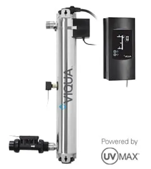 <table>
<tbody>
<tr>
<td>Flow Rates</td>
<td>&nbsp;</td>
<td>&nbsp;</td>
</tr>
<tr>
<td>&nbsp;</td>
<td>40mJ/cm<sup>2</sup></td>
<td>20 GPM (76 lpm) (4.5 m<sup>3</sup>/hr)</td>
</tr>
<tr>
<td>Specifications</td>
<td>&nbsp;</td>
<td>&nbsp;</td>
</tr>
<tr>
<td>&nbsp;</td>
<td>Dimensions</td>
<td>31&Prime; x 4&Prime; (78 cm x 10 cm)</td>
</tr>
<tr>
<td>&nbsp;</td>
<td>Shipping Weight lbs (kg)</td>
<td>28 lbs (12.7 kg)</td>
</tr>
<tr>
<td>&nbsp;</td>
<td>Connection Size</td>
<td>1 1/4&Prime; MNPT x 1&Prime; FNPT COMBO</td>
</tr>
<tr>
<td>&nbsp;</td>
<td>Power Consumption</td>
<td>160W</td>
</tr>
</tbody>
</table>