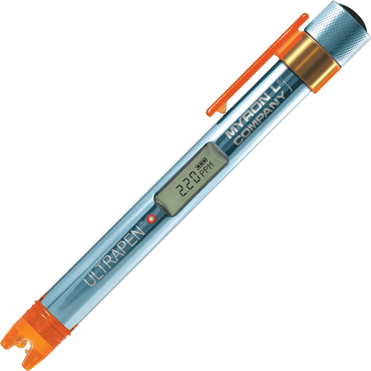 <h3><strong>ULTRAPEN&trade; PT4 Measurement Modes:</strong></h3>
<table>
<tbody>
<tr>
<td><strong>MODE</strong></td>
<td><strong>METHOD OF MEASUREMENT</strong></td>
</tr>
<tr>
<td><strong>Hold (default)</strong></td>
<td>Once stabilized, the readings are captured then displayed.</td>
</tr>
<tr>
<td><strong>LIVE</strong></td>
<td>Real-time readings are displayed continuously during measurement.</td>
</tr>
</tbody>
</table>
<h3><strong>ULTRAPEN&trade; PT4 Specifications:</strong></h3>
<table>
<tbody>
<tr>
<td>FC<sup>E</sup>&nbsp;&trade; Free Chlorine Range:</td>
<td>0 &ndash; 10.0 ppm</td>
</tr>
<tr>
<td>FC<sup>E</sup>&nbsp;&trade; Free Chlorine Accuracy:</td>
<td>&lt; 5.00 ppm: &plusmn; 0.3 ppm, &ge; 5.00 ppm: &plusmn; 0.5 ppm</td>
</tr>
<tr>
<td>FC<sup>E</sup>&nbsp;&trade; Free Chlorine Resolution:</td>
<td>0.01 ppm</td>
</tr>
<tr>
<td>Temperature Range:</td>
<td>0 &ndash; 71&deg;C / 32 &ndash; 160&deg;F</td>
</tr>
<tr>
<td>Temperature Accuracy:</td>
<td>&plusmn; 0.1&ordm;C</td>
</tr>
<tr>
<td>Temperature Resolution:</td>
<td>0.1&ordm;C / 0.1&ordm;F</td>
</tr>
<tr>
<td>Power Consumption:</td>
<td>Active Mode: 30 &ndash; 140 mA, Sleep Mode: 2 &micro;A</td>
</tr>
<tr>
<td>Temperature Compensation:&nbsp;</td>
<td>pH : Automatic to 25&deg;C ORP: Automatic in Calibration Mode from 15&ordm;C to 30&ordm;C</td>
</tr>
<tr>
<td>Physical Dimensions:&nbsp;</td>
<td>17.15 cm L x 1,59 cm D or 6.75 in. L x .625 in. D</td>
</tr>
<tr>
<td>Weight:&nbsp;</td>
<td>50.4 g / 1.78 oz. (without soaker cap and lanyard)</td>
</tr>
<tr>
<td>Case Material:</td>
<td>Anodized Aircraft Aluminum with Protective Coating</td>
</tr>
<tr>
<td>Battery Type:&nbsp;</td>
<td>One N type, Alkaline, 1.5 V</td>
</tr>
<tr>
<td>Calibration Standard Solutions:&nbsp;</td>
<td>PH4, PH7, PH10, ORP80, ORP260, ORP470</td>
</tr>
<tr>
<td>Operating/Storage Temperature:&nbsp;</td>
<td>0 &ndash; 55&ordm;C / 32 &ndash; 131&ordm;F</td>
</tr>
<tr>
<td>Enclosure Ratings:&nbsp;</td>
<td>IP67 and NEMA6</td>
</tr>
<tr>
<td>EN61236-1: 2006 &ndash; Annex A: 2008:&nbsp;</td>
<td>Electrostatic discharge to the PT4 may cause it to spontaneously turn on. If this <span style="font-weight: 400;">occurs, the PT4 will turn off.</span></td>
</tr>
</tbody>
</table>