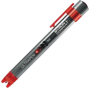 <h3><strong>ULTRAPENx2&trade; PTBT2 Specifications:<br></strong></h3>
<table>
<tbody>
<tr>
<td>System Requirements:</td>
<td>Myron&nbsp;L<sup>&reg;</sup>&nbsp;Company PTBTX2&trade; App: Apple iOS 10.0 or later; Android OS 7.0 or later</td>
</tr>
<tr>
<td>Measurement Range:</td>
<td>0.00 &ndash; 14.00 pH; Temperature: 0&deg;-71&deg;C / 32-160&deg;F</td>
</tr>
<tr>
<td>Accuracy (After Wet Calibration):</td>
<td>&plusmn; 0.01 pH; Temperature: &plusmn; 0.1&ordm;C</td>
</tr>
<tr>
<td>Repeatability:</td>
<td>&plusmn; 0.01 pH; Temperature: &plusmn; 0.1&ordm;C / &plusmn; 0.1&ordm;F</td>
</tr>
<tr>
<td>Resolution:</td>
<td>0.01 pH; Temperature: 0.1&ordm;C / &ordm;F</td>
</tr>
<tr>
<td>Time to Reading Stabilization:</td>
<td>10 &ndash; 30 Seconds</td>
</tr>
<tr>
<td>Power Consumption:</td>
<td>Active Mode: 30 &ndash; 140 mA, Sleep Mode: 2 &micro;A</td>
</tr>
<tr>
<td>Temperature Compensation:</td>
<td>Automatic to 25&ordm;C</td>
</tr>
<tr>
<td>Physical Dimensions:</td>
<td>17.15 cm L x 1.59 cm D or 6.75 in. L x .625 in. D</td>
</tr>
<tr>
<td>Weight:</td>
<td>54 g or 1.94 oz</td>
</tr>
<tr>
<td>Case Material:</td>
<td>Anodized Aircraft Aluminum with Protective Coating</td>
</tr>
<tr>
<td>Battery Type:&nbsp;</td>
<td>One N type, Alkaline 1.5 V</td>
</tr>
<tr>
<td>Calibration Standard Solution:</td>
<td>4.0 pH, 7.0 pH, 10.0 pH</td>
</tr>
<tr>
<td>Operating/Storage Temperature:</td>
<td>0 &ndash; 55&ordm;C / 32 &ndash; 131&ordm;F</td>
</tr>
<tr>
<td>Water Resistance:</td>
<td>IP67 and NEMA 6</td>
</tr>
<tr>
<td>EN61236-1: 2006 &ndash; Annex A: 2008;&nbsp;</td>
<td>Electrostatic discharge to case of instrument may cause PTBT2 to spontaneously
<p>&nbsp;</p>
<p>power on. In this case, the PTBT2 will power off after several seconds</p>
</td>
</tr>
<tr>
<td>FCC ID: T7VPAN17</td>
<td>The Bluetooth transceiver device meets the requirements for modular transmitter
<p>&nbsp;</p>
<p>approval as detailed in FCC Public Notice DA00-1407.</p>
</td>
</tr>
<tr>
<td>Canada (IC), license:
<p>&nbsp;</p>
<p>IC: 216Q-PAN17</p>
</td>
<td>The Bluetooth transceiver device meets the requirements for modular transmitter
<p>&nbsp;</p>
<p>approval as detailed in RSS-GEN.&nbsp;</p>
</td>
</tr>
</tbody>
</table>