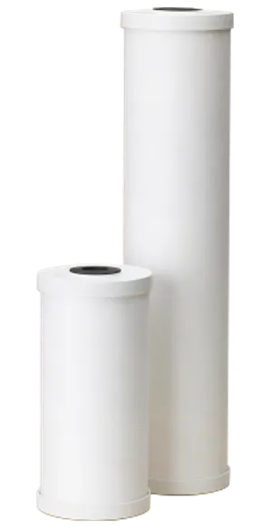 <table>
<thead>
<tr>
<th scope="col">Model</th>
<th scope="col">Item #</th>
<th scope="col">Dimensions</th>
<th scope="col">Pressure Drop @ Flow</th>
<th scope="col">Chlorine Capacity @ Flow</th>
</tr>
</thead>
<tbody>
<tr>
<td>RFC-BB</td>
<td>155141-43</td>
<td>4.50" x 9.75" (Big Blue)</td>
<td>0.90 psi @ 2 gpm</td>
<td>&gt;50,000 gal @ 2 gpm</td>
</tr>
<tr>
<td>RFC20-BB</td>
<td>155247-43</td>
<td>4.50" x 20" (Big Blue)</td>
<td>0.90 psi @ 4 gpm</td>
<td>&gt;100,000 gal @ 4 gpm</td>
</tr>
</tbody>
</table>
<p>Media: Granular activated carbon (GAC), radial flow design<br>Outer Shell: 70-micron porous polyethylene<br>Core: Spun polypropylene<br>Certification: NSF/ANSI Standard 42 (material requirements)<br>Temp Rating: 40&deg;F&ndash;125&deg;F (4.4&deg;C&ndash;51.7&deg;C)<br>Application: Whole house point-of-entry chlorine taste &amp; odor reduction; pairs well with sediment or iron-reduction pre-filters</p>
<p>The Pentek RFC Series delivers whole house chlorine taste and odor reduction with minimal pressure loss. Built with a bed of granular activated carbon (GAC) sandwiched between a durable spun polypropylene core and a 70-micron porous polyethylene outer shell, both cartridges in the series use a radial flow design that channels water evenly through the full carbon bed &mdash; delivering the benefits of GAC filtration in a high-flow, point-of-entry format.</p>
<p>This radial flow construction significantly reduces the carbon fines commonly released by conventional GAC-style cartridges, meaning cleaner-running water without the black carbon dust often seen after installing standard granular carbon filters. Both models are tested and certified by NSF International to NSF/ANSI Standard 42 for material requirements, and pair well as a carbon stage alongside sediment or iron-reduction pre-filters in a multi-stage whole house system.</p>
<p>Select the model below that matches your Big Blue housing size &mdash; the RFC-BB for standard 10" systems, or the RFC20-BB for larger households and higher water-demand systems needing greater flow and capacity.</p>