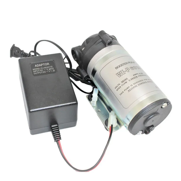 <p><strong>Item Part: PUMP</strong></p>
<ul>
<li>0.48 GPM open flow</li>
<li>36 VDC &ndash; 0.22 AMP</li>
<li>⅜&rdquo; connection</li>
<li>100 psi pressure</li>
<li>Transformer included: 110V or 220V</li>
</ul>