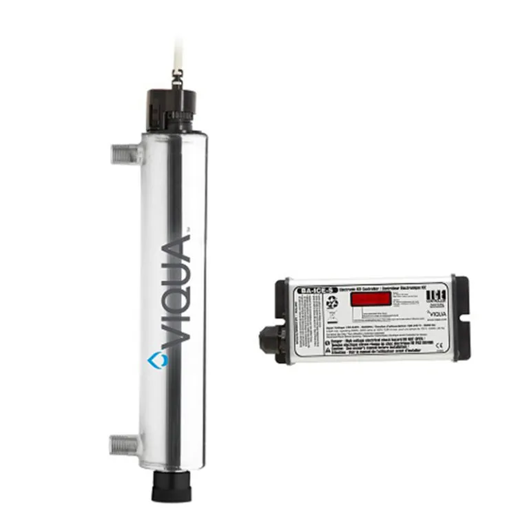 <table id="tablepress-95" class="tablepress tablepress-id-95 small-table">
<tbody class="row-hover">
<tr class="row-1 odd">
<td class="column-1">Flow Rate (30mJ/cm2)</td>
<td class="column-2">3 GPM</td>
</tr>
<tr class="row-2 even">
<td class="column-1">Connection</td>
<td class="column-2">&frac12;&rdquo; MNPT</td>
</tr>
<tr class="row-3 odd">
<td class="column-1">Lamp</td>
<td class="column-2"><strong>S330RL</strong></td>
</tr>
<tr class="row-4 even">
<td class="column-1">Quartz</td>
<td class="column-2"><strong>QS-330</strong></td>
</tr>
<tr class="row-5 odd">
<td class="column-1">Controller</td>
<td class="column-2"><strong>BA-ICE-S</strong></td>
</tr>
<tr class="row-6 even">
<td class="column-1">Chamber</td>
<td class="column-2">304 SS</td>
</tr>
<tr class="row-7 odd">
<td class="column-1">Dimensions</td>
<td class="column-2">17&Prime; x 2.5&Prime;</td>
</tr>
<tr class="row-8 even">
<td class="column-1">Weight</td>
<td class="column-2">7 lbs.</td>
</tr>
<tr class="row-9 odd">
<td class="column-1">Power consumption</td>
<td class="column-2">22 W</td>
</tr>
<tr class="row-10 even">
<td class="column-1">Power supply</td>
<td class="column-2">100-240V 50/60Hz</td>
</tr>
</tbody>
</table>