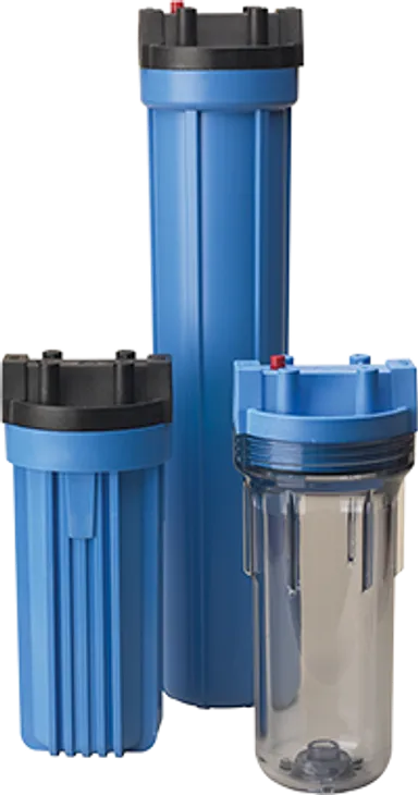 Wholesale Pentek Traditional Standard filter housings. Clear or opaque, 10"-20" sizes, 3/4" NPT. Bulk pricing for dealers and distributors.