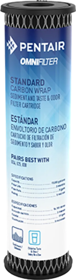 <p>Item #: TO1-DS3-S18 (sold as 2-pack)<br>Dimensions: 2.5" x 10"<br>Media: Pleated paper carbon (carbon-impregnated cellulose)<br>Micron Rating: 5<br>Reduces: Very fine sediment, chlorine taste &amp; odor<br>Application: Small household (1-2 occupants)<br>Capacity: 15,000 gallons<br>Flow Rate: 5 GPM<br>Replacement Interval: ~3 months<br>Compatible Systems: OmniFilter U24, U25, U30, and most standard 10" x 2.5" housings<br>Water Type: Chlorinated municipal (city) water only</p>
<p>Get cleaner, better-tasting water throughout your home with the Pentair OmniFilter TO1 replacement cartridge (Item #TO1-DS3-S18). This economical, dual-purpose filter combines chlorine taste and odor reduction with very fine sediment filtration in a single 5-micron cartridge, making it a versatile solution for everyday whole house water filtration needs.</p>
<p>Built with carbon-impregnated cellulose (paper carbon) media wrapped in external netting, the TO1 offers added strength and dirt-holding capacity, effectively reducing unwanted taste, odor, and fine particles from municipal chlorinated water supplies. Sized at 2.5" x 10", it's designed for small households (1&ndash;2 occupants) and pairs best with Pentair OmniFilter U24, U25, and U30 whole house systems, while also fitting most other standard 10" x 2.5" carbon filter housings.</p>
<p>With a 15,000-gallon capacity, the TO1 should be replaced approximately every 3 months, or sooner if you notice a drop in water pressure or filtered water quality. It's an affordable, drop-in replacement for households looking for simple, effective chlorine and sediment reduction.</p>
