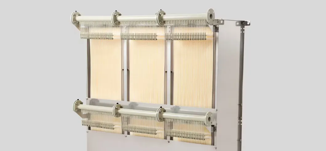 <table style="width: 93.1057%;">
<tbody>
<tr>
<th style="left: 0px; width: 27.0448%;">Description</th>
<th style="left: 96.3984px; width: 16.2573%;">Model</th>
<th style="width: 14.2821%;">Cassette Type</th>
<th style="width: 15.4976%;">Composition</th>
<th style="width: 13.5224%;">Number of <br>Membrane<br>Sheets</th>
<th style="width: 13.5224%;">Membrane <br>Area <br>[m<sup>2</sup>]</th>
</tr>
<tr>
<td style="left: 0px; width: 27.0448%;">Coarse bubble diffuser type</td>
<td style="left: 96.3984px; width: 16.2573%;">NHPA050-1C</td>
<td style="width: 14.2821%;">ECS035</td>
<td style="width: 15.4976%;">1 cassette <br>x 1 deck</td>
<td style="width: 13.5224%;">50</td>
<td style="width: 13.5224%;">35</td>
</tr>
<tr>
<td style="left: 0px; width: 27.0448%;">Coarse bubble diffuser type</td>
<td class="sticky nowrap" style="left: 96.3984px; width: 16.2573%;">NHPA100-1C</td>
<td style="width: 14.2821%;">ECS035</td>
<td style="width: 15.4976%;">2 cassettes <br>x 1 deck</td>
<td style="width: 13.5224%;">100</td>
<td style="width: 13.5224%;">70</td>
</tr>
<tr>
<td style="left: 0px; width: 27.0448%;">Coarse bubble diffuser type</td>
<td style="left: 96.3984px; width: 16.2573%;">NHPA150-1C</td>
<td style="width: 14.2821%;">ECS035</td>
<td style="width: 15.4976%;">3 cassettes <br>x 1 deck</td>
<td style="width: 13.5224%;">150</td>
<td style="width: 13.5224%;">105</td>
</tr>
<tr>
<td style="left: 0px; width: 27.0448%;">Coarse bubble diffuser type</td>
<td style="left: 96.3984px; width: 16.2573%;">NHPA150-2C</td>
<td style="width: 14.2821%;">ECS035</td>
<td style="width: 15.4976%;">3 cassettes <br>x 2 decks</td>
<td style="width: 13.5224%;">300</td>
<td style="width: 13.5224%;">210</td>
</tr>
<tr>
<td style="left: 0px; width: 27.0448%;">Coarse bubble diffuser type</td>
<td style="left: 96.3984px; width: 16.2573%;">NHPA150-3C</td>
<td style="width: 14.2821%;">ECS035</td>
<td style="width: 15.4976%;">3 cassettes <br>x 3 decks</td>
<td style="width: 13.5224%;">450</td>
<td style="width: 13.5224%;">315</td>
</tr>
<tr>
<td style="left: 0px; width: 27.0448%;">Coarse bubble diffuser type</td>
<td style="left: 96.3984px; width: 16.2573%;">NHPA150-4C</td>
<td style="width: 14.2821%;">ECS035</td>
<td style="width: 15.4976%;">3 cassettes <br>x 4 decks</td>
<td style="width: 13.5224%;">600</td>
<td style="width: 13.5224%;">420</td>
</tr>
<tr>
<td style="left: 0px; width: 27.0448%;">Standard model</td>
<td style="left: 96.3984px; width: 16.2573%;">NHP210-300S</td>
<td style="width: 14.2821%;">ECS035</td>
<td style="width: 15.4976%;">3 cassettes <br>x 2 decks</td>
<td style="width: 13.5224%;">300</td>
<td style="width: 13.5224%;">210</td>
</tr>
<tr>
<td style="left: 0px; width: 27.0448%;">Small footprint model</td>
<td style="left: 96.3984px; width: 16.2573%;">NHP210-600D</td>
<td style="width: 14.2821%;">ECS035</td>
<td style="width: 15.4976%;">3 cassettes <br>x 4 decks</td>
<td style="width: 13.5224%;">600</td>
<td style="width: 13.5224%;">420</td>
</tr>
</tbody>
</table>