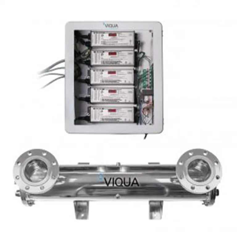 <table id="tablepress-105" class="tablepress tablepress-id-105 small-table">
<tbody class="row-hover">
<tr class="row-1 odd">
<td class="column-1">Flow Rate (30mJ/cm2)</td>
<td class="column-2">290 GPM</td>
</tr>
<tr class="row-2 even">
<td class="column-1">Connection</td>
<td class="column-2">4&rdquo; FLANGE</td>
</tr>
<tr class="row-3 odd">
<td class="column-1">Number of lamps</td>
<td class="column-2">5</td>
</tr>
<tr class="row-4 even">
<td class="column-1">Lamps</td>
<td class="column-2"><strong>S950RL-4C</strong></td>
</tr>
<tr class="row-5 odd">
<td class="column-1">Quartz</td>
<td class="column-2"><strong>QSO-950</strong></td>
</tr>
<tr class="row-6 even">
<td class="column-1">Ballast</td>
<td class="column-2"><strong>BA-ICE-HF</strong></td>
</tr>
<tr class="row-7 odd">
<td class="column-1">Sensor</td>
<td class="column-2"><strong>254NM-HF</strong></td>
</tr>
<tr class="row-8 even">
<td class="column-1">Chamber</td>
<td class="column-2">316 SS</td>
</tr>
<tr class="row-9 odd">
<td class="column-1">Dimensions</td>
<td class="column-2">42.5&rdquo; x 8&Prime; x 147&rdquo;</td>
</tr>
<tr class="row-10 even">
<td class="column-1">Weight</td>
<td class="column-2">287 lbs.</td>
</tr>
<tr class="row-11 odd">
<td class="column-1">Power consumption</td>
<td class="column-2">550 W</td>
</tr>
<tr class="row-12 even">
<td class="column-1">Power supply</td>
<td class="column-2">100-240V 50/60Hz</td>
</tr>
</tbody>
</table>