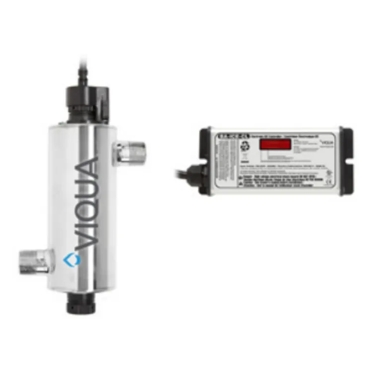 <table id="tablepress-96" class="tablepress tablepress-id-96 small-table">
<tbody class="row-hover">
<tr class="row-1 odd">
<td class="column-1">Flow Rate (30mJ/cm2)</td>
<td class="column-2">5 GPM</td>
</tr>
<tr class="row-2 even">
<td class="column-1">Connection</td>
<td class="column-2">&frac34;&rdquo; -1&Prime; MNPT</td>
</tr>
<tr class="row-3 odd">
<td class="column-1">Lamp</td>
<td class="column-2"><strong>S150RL-HO</strong></td>
</tr>
<tr class="row-4 even">
<td class="column-1">Quartz</td>
<td class="column-2"><strong>QSO-150</strong></td>
</tr>
<tr class="row-5 odd">
<td class="column-1">Controller</td>
<td class="column-2"><strong>BA-ICE-CL</strong></td>
</tr>
<tr class="row-6 even">
<td class="column-1">Chamber</td>
<td class="column-2">304 SS</td>
</tr>
<tr class="row-7 odd">
<td class="column-1">Dimensions</td>
<td class="column-2">13&Prime; x 3.5&Prime;</td>
</tr>
<tr class="row-8 even">
<td class="column-1">Weight</td>
<td class="column-2">8 lbs.</td>
</tr>
<tr class="row-9 odd">
<td class="column-1">Power consumption</td>
<td class="column-2">32 W</td>
</tr>
<tr class="row-10 even">
<td class="column-1">Power supply</td>
<td class="column-2">120-240V 50/60Hz</td>
</tr>
</tbody>
</table>