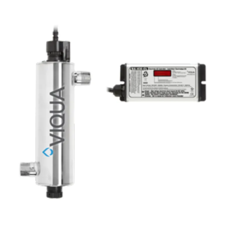 <table id="tablepress-97" class="tablepress tablepress-id-97 small-table">
<tbody class="row-hover">
<tr class="row-1 odd">
<td class="column-1">Flow Rate (30mJ/cm2)</td>
<td class="column-2">9 GPM</td>
</tr>
<tr class="row-2 even">
<td class="column-1">Connection</td>
<td class="column-2">&frac34;&rdquo; -1&Prime; MNPT</td>
</tr>
<tr class="row-3 odd">
<td class="column-1">Lamp</td>
<td class="column-2"><strong>S200RL-HO</strong></td>
</tr>
<tr class="row-4 even">
<td class="column-1">Quartz</td>
<td class="column-2"><strong>QSO-200</strong></td>
</tr>
<tr class="row-5 odd">
<td class="column-1">Controller</td>
<td class="column-2"><strong>BA-ICE-CL</strong></td>
</tr>
<tr class="row-6 even">
<td class="column-1">Chamber</td>
<td class="column-2">304 SS</td>
</tr>
<tr class="row-7 odd">
<td class="column-1">Dimensions</td>
<td class="column-2">17.75&Prime; x 3.5&Prime;</td>
</tr>
<tr class="row-8 even">
<td class="column-1">Weight</td>
<td class="column-2">12 lbs.</td>
</tr>
<tr class="row-9 odd">
<td class="column-1">Power consumption</td>
<td class="column-2">35 W</td>
</tr>
<tr class="row-10 even">
<td class="column-1">Power supply</td>
<td class="column-2">120-240V 50/60Hz</td>
</tr>
</tbody>
</table>