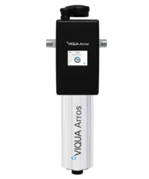 <div>UV Water Treatment System</div>
<div>
<p>Part Number: ARROS15-V<br>Ideal For: Bacteria</p>
<div>
<div>
<div id="specsTable">
<table>
<tbody>
<tr>
<td style="width: 27.9902%;">Connection Size</td>
<td style="width: 72.1852%;">Combo Port: 1 in. MNPT, 3/4 in. FNPT</td>
</tr>
<tr>
<td style="width: 27.9902%;">Dimensions</td>
<td style="width: 72.1852%;">16.5&rdquo; x 4.0&rdquo; (42.0 cm x 10.16 cm)</td>
</tr>
<tr>
<td style="width: 27.9902%;">Flow Rate</td>
<td style="width: 72.1852%;">NSF Class B Certified<br>16mJ/cm&sup2; @70%UVT: 9.4 gpm (49.2 lpm) 2.13 m&sup3;/hr</td>
</tr>
<tr>
<td style="width: 27.9902%;">Power Consumption</td>
<td style="width: 72.1852%;">46 W</td>
</tr>
<tr>
<td style="width: 27.9902%;">Ship Wt. (lbs)</td>
<td style="width: 72.1852%;">12 lbs (5.5 kg)</td>
</tr>
</tbody>
</table>
</div>
</div>
</div>
<div>
<div>&nbsp;</div>
</div>
<div>&nbsp;</div>
</div>
