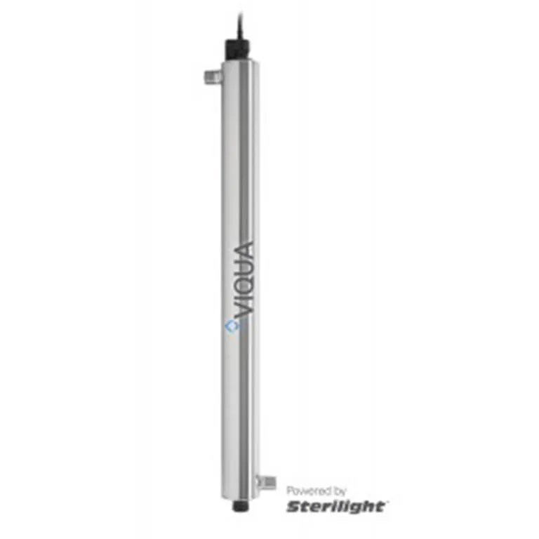 <table id="tablepress-100" class="tablepress tablepress-id-100 small-table">
<tbody class="row-hover">
<tr class="row-1 odd">
<td class="column-1">Flow Rate (30mJ/cm2)</td>
<td class="column-2">34 GPM</td>
</tr>
<tr class="row-2 even">
<td class="column-1">Connection</td>
<td class="column-2">1 &frac12;&rdquo; MNPT</td>
</tr>
<tr class="row-3 odd">
<td class="column-1">Lamp</td>
<td class="column-2"><strong>S950RL-HO</strong></td>
</tr>
<tr class="row-4 even">
<td class="column-1">Quartz</td>
<td class="column-2"><strong>QSO-950</strong></td>
</tr>
<tr class="row-5 odd">
<td class="column-1">Controller</td>
<td class="column-2"><strong>BA-ICE-C</strong></td>
</tr>
<tr class="row-6 even">
<td class="column-1">Chamber</td>
<td class="column-2">304 SS</td>
</tr>
<tr class="row-7 odd">
<td class="column-1">Dimensions</td>
<td class="column-2">45&Prime; x 3.5&Prime;</td>
</tr>
<tr class="row-8 even">
<td class="column-1">Weight</td>
<td class="column-2">29 lbs.</td>
</tr>
<tr class="row-9 odd">
<td class="column-1">Power consumption</td>
<td class="column-2">95 W</td>
</tr>
<tr class="row-10 even">
<td class="column-1">Power supply</td>
<td class="column-2">100-240V 50/60Hz</td>
</tr>
</tbody>
</table>